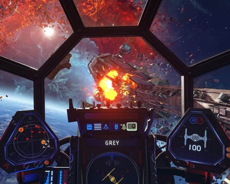 Kokpit statku w Star Wars: Squadrons