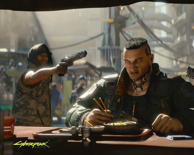 cyberpunk 2077 je zupę pałeczkami
