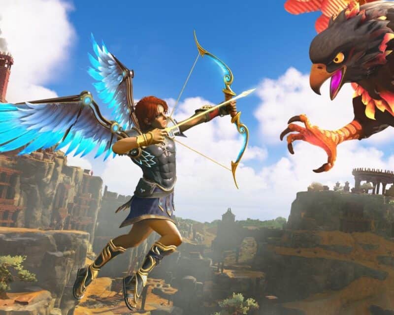 kobieta z łukiem, gryf