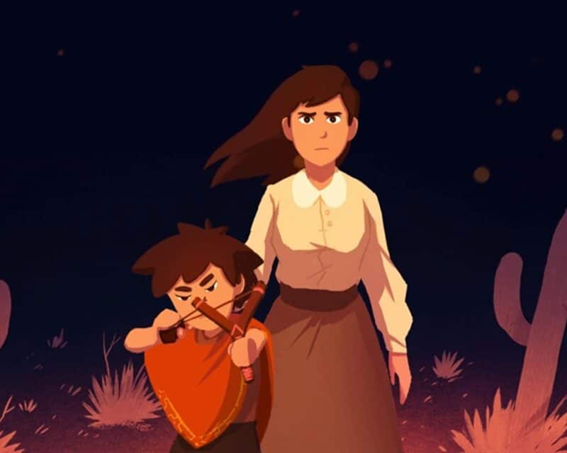 chłopiec z procą, kobieta