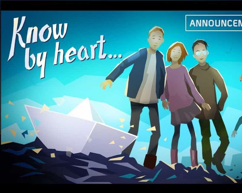 Trójka przyjaciół z gry Know by heart nad wodą, przed nimi łódka z papieru