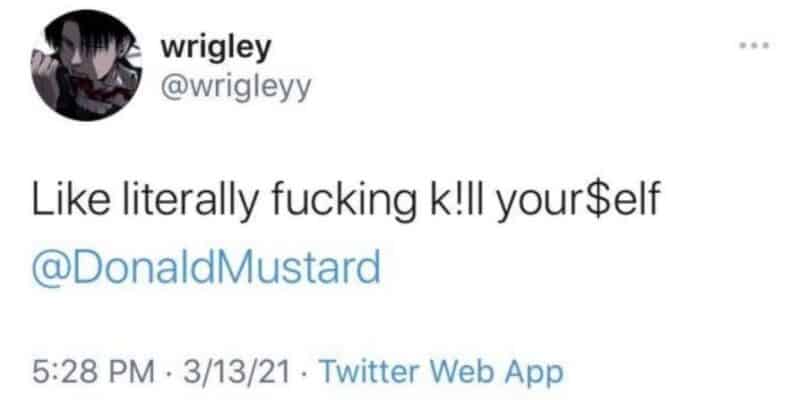 Jeden z graczy drużyny fortnite napisał na swoim Twitterze: Umrzyj DonaldMustard