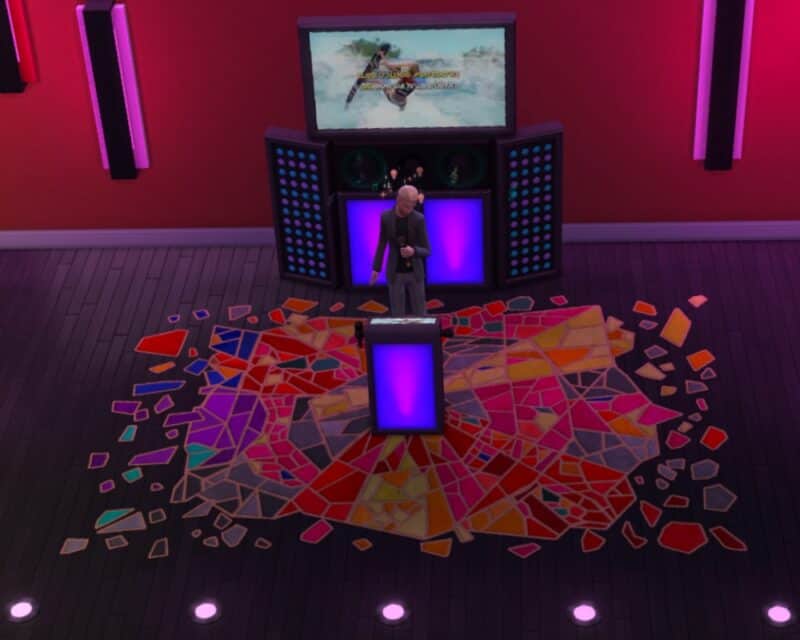 Screen z The Sims 4 - Sim nakaraoke
