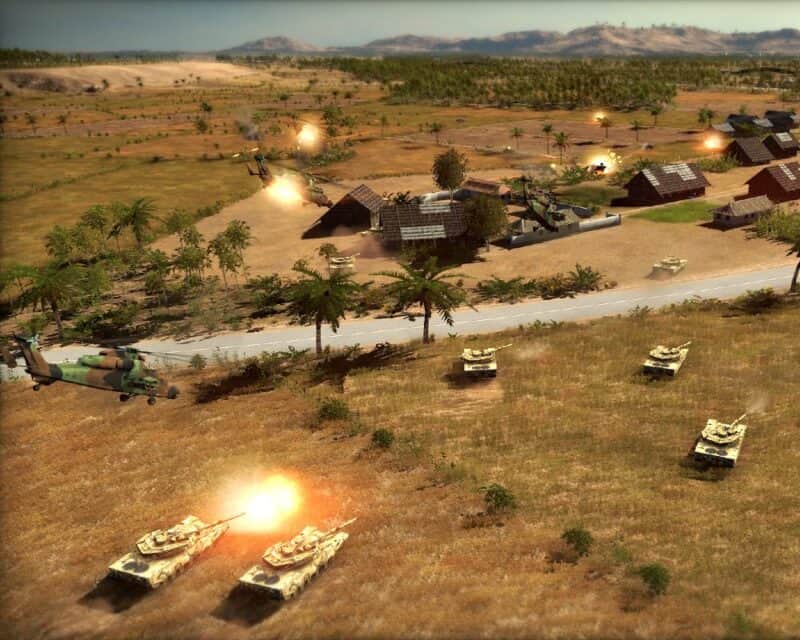 screen Wargame Red Dragon czołgi atakują wioskę