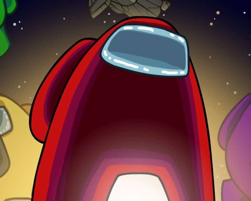 nugget w kształcie postaci z Among Us