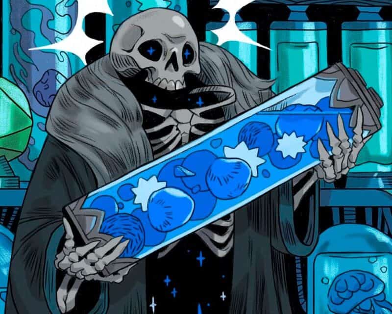 Loop Hero aktualizacja czaszka szkielet niebieski płyn skały