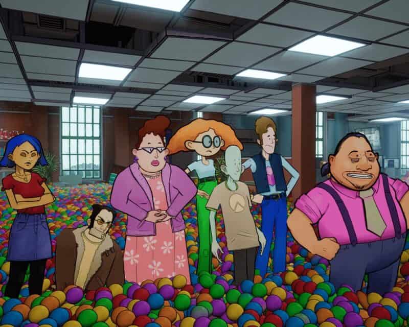 3 Out of Ten: Season Two [postacie stojące w pomieszczeniu wypełnionym plastikowymi kulkami]