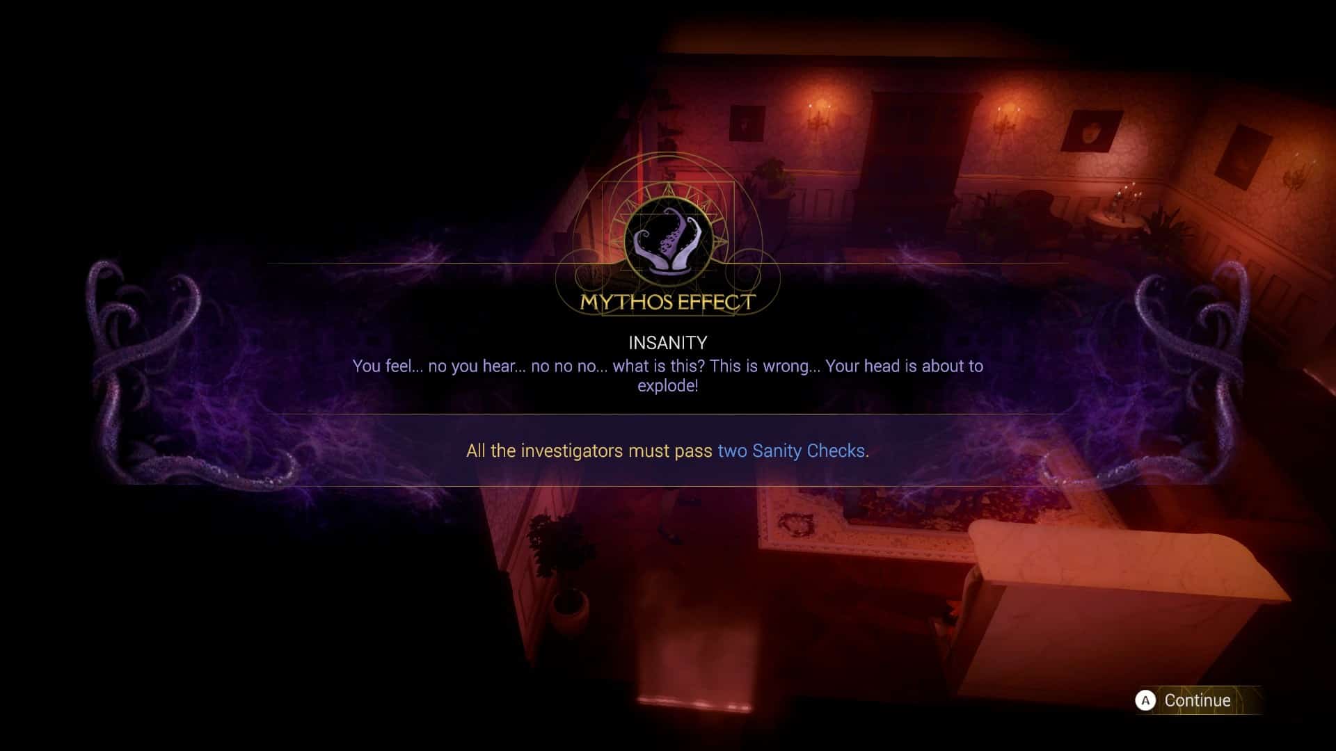 recenzja Arkham Horror Mother's Embrace, screenshot Mythos Effect