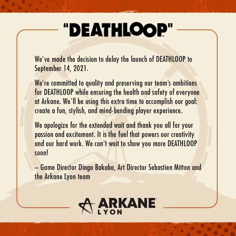 Premiera Deathloop przełożona