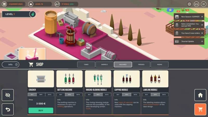 Maszyna do butelkowania wina.