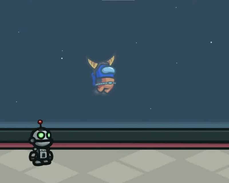 Among Us postać za oknem Ratchet