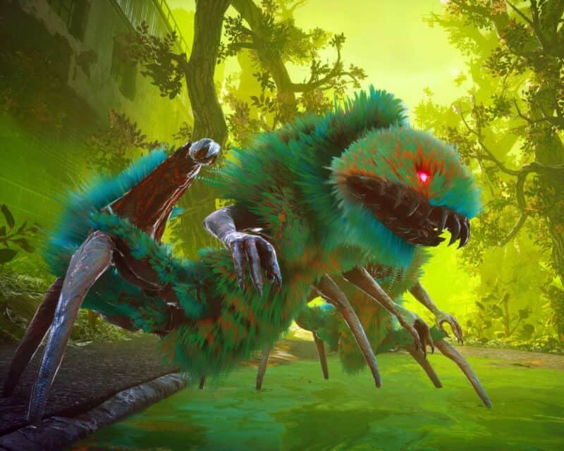 Biomutant rozgrywka – screen z gry, zmutowane stworzenie