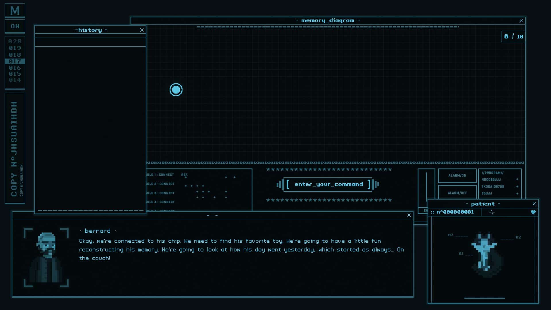 Don't Forget Me recenzja gry; ekran poszukiwania wspomnień na przykładzie koniego umysłu