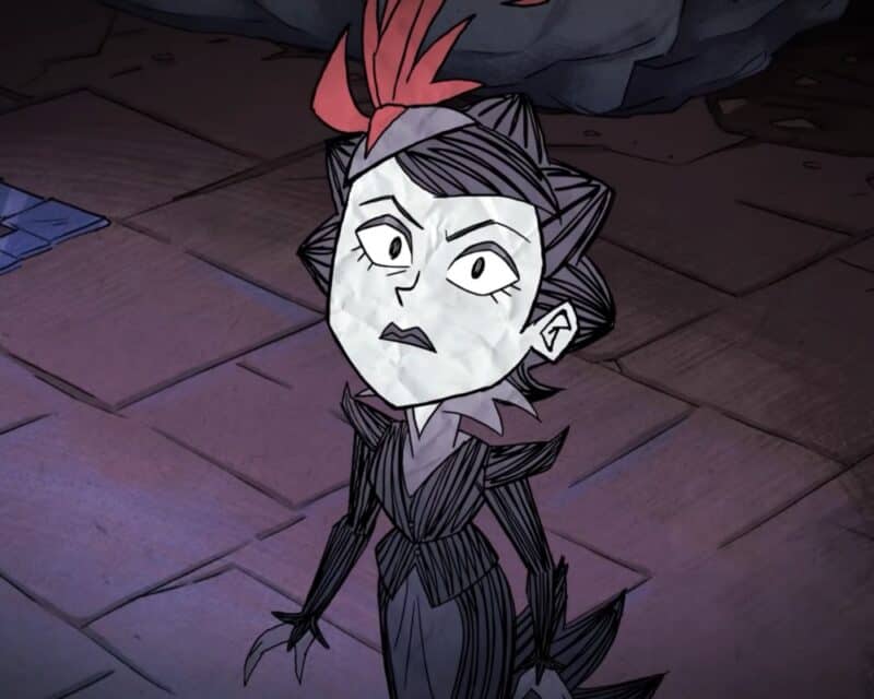 Don't Starve Together koniec Return of Them – screen zwiastunu, Charlie ze zdziwioną miną