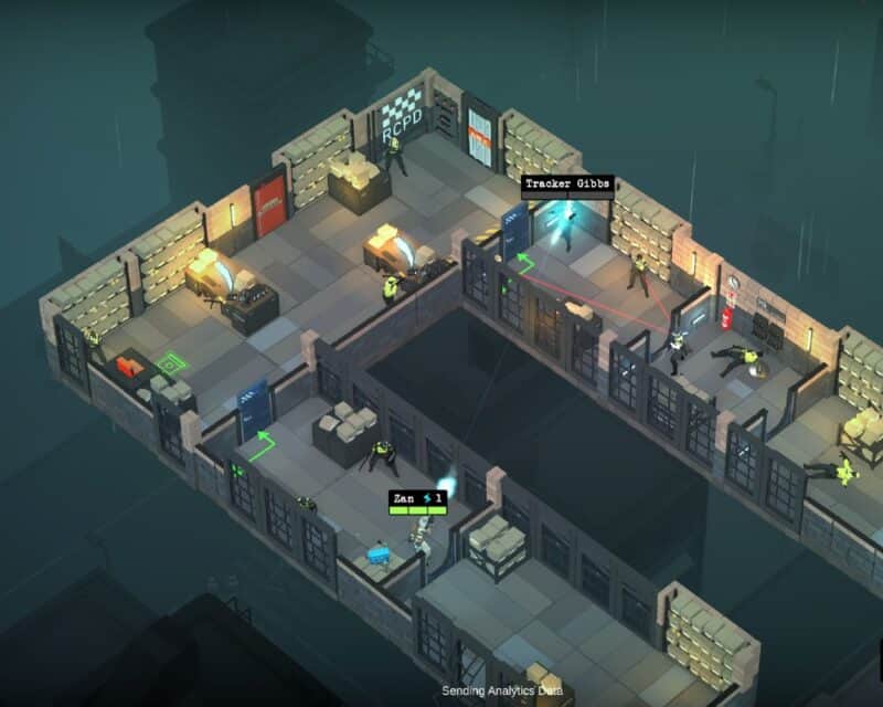 zwiastun Tactical Breach Wizards - screen z gry, widok izometryczny na kilka pomieszczeń