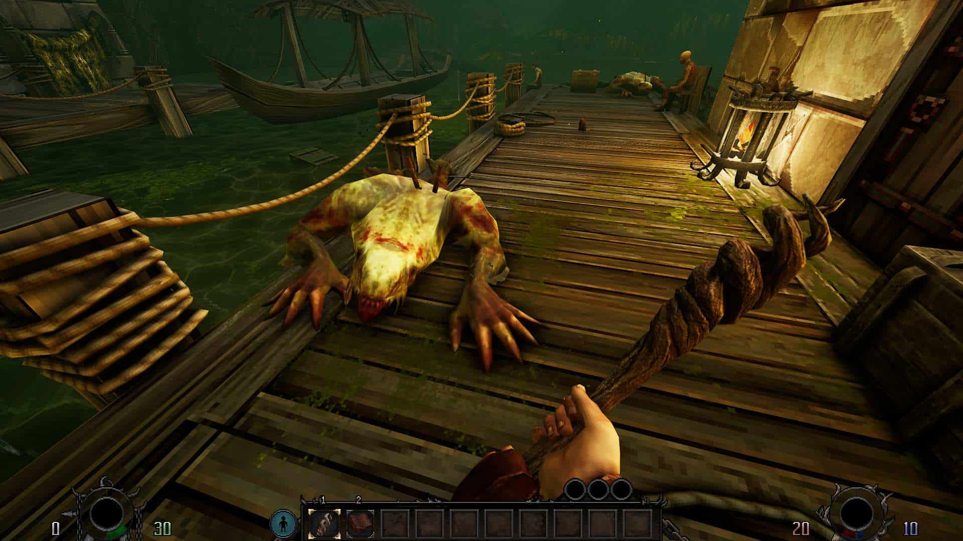 Graven; martwe jaszczury leżące w porcie