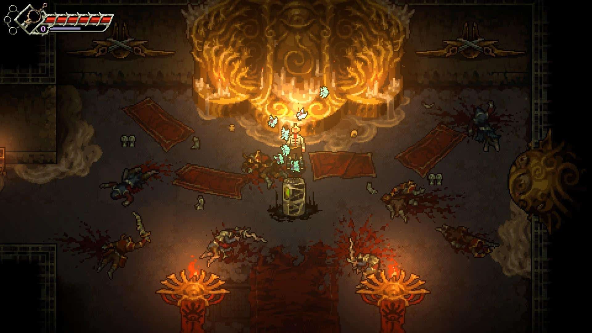 There Is No Light recenzja demo respawn, bohater stojący w punkcie odrodzenia postaci po śmierci