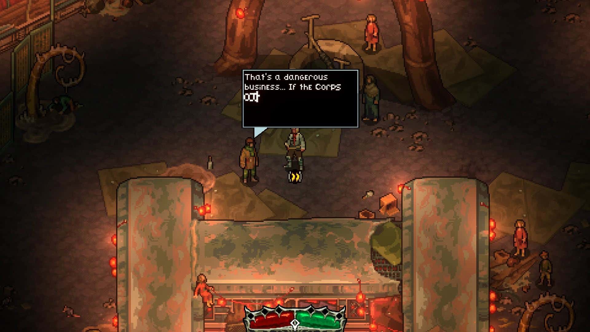 Widok na miernik wyborów moralnych podczas rozmowy