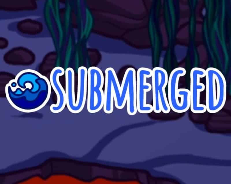 nowa mapa Submerged Among Us napis niebieskie tło