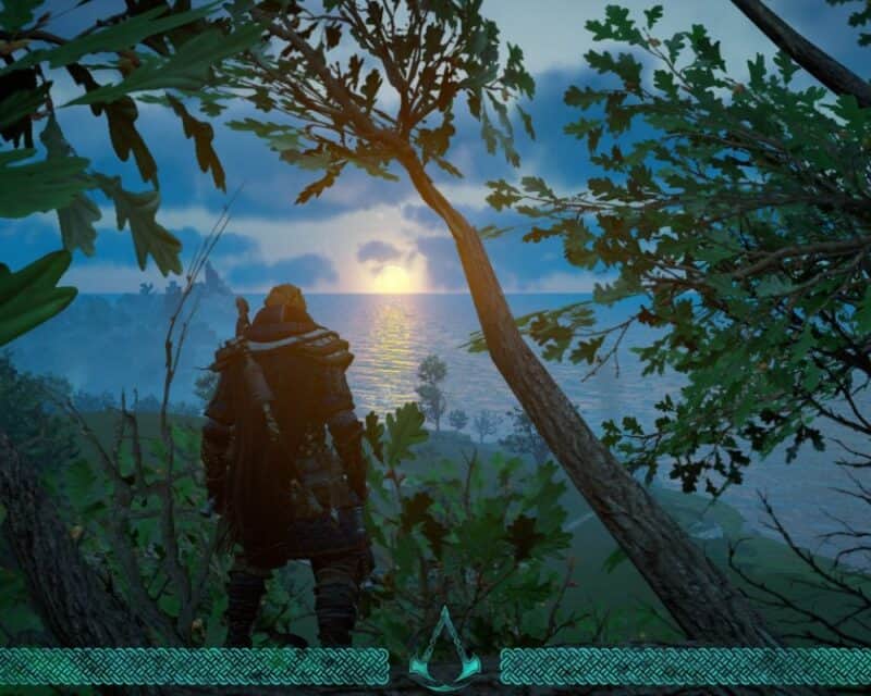 trzecie dlc assassins creed valhalla eivor drzewo zachód słońca