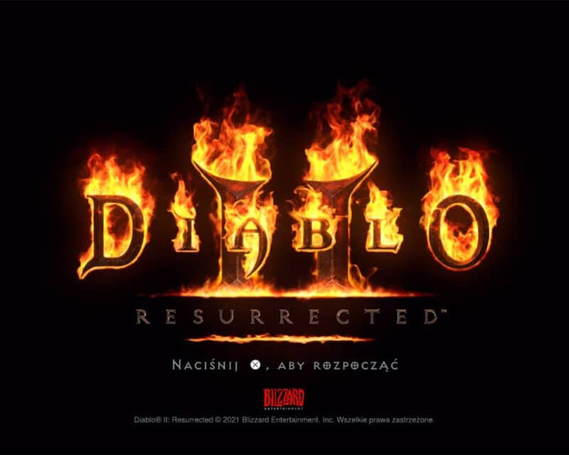 Diablo 2 Resurrected konsole multiplayer ekran startowy