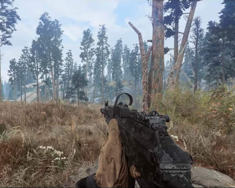 Fallout 4 grafika next-gen kadr z lasu