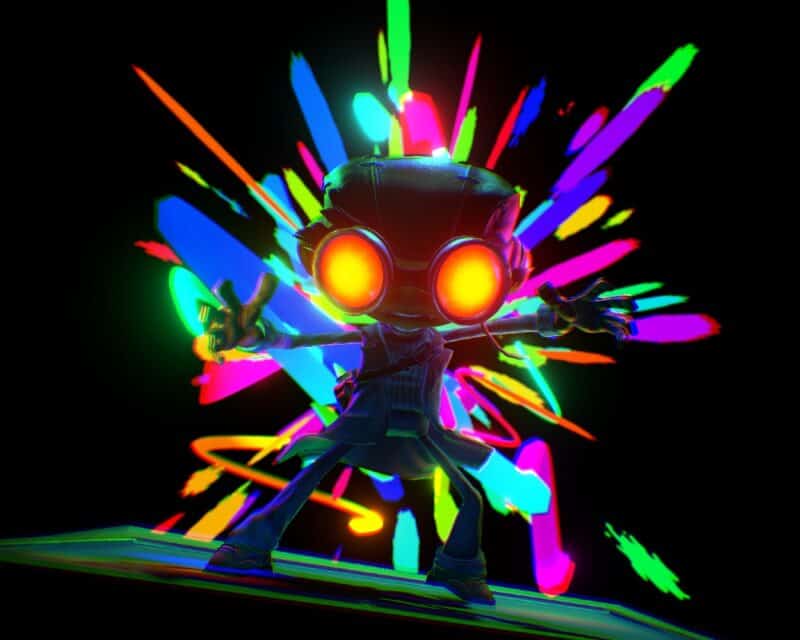 Psychonauts 2 premiera xbox game pass - screen z gry, postać ze świecącymi oczami (Raz)