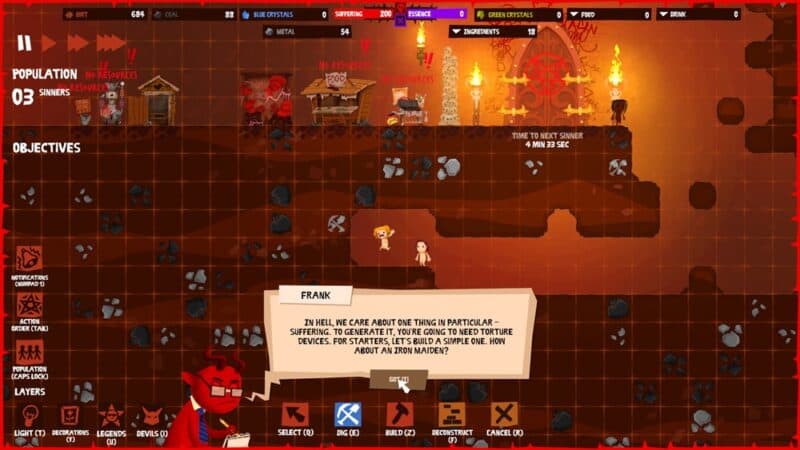 Frank, czyli diabeł pracujący w piekle tłumaczy na czym ta praca polega.