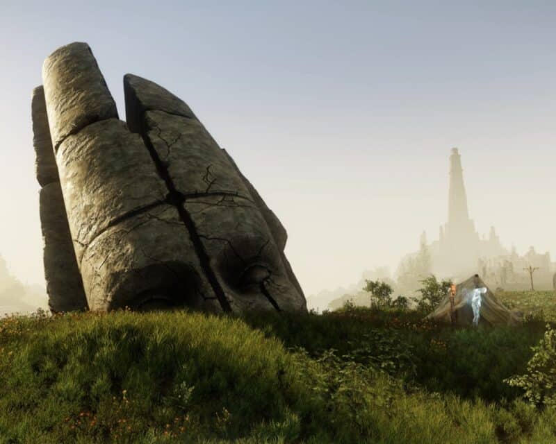 premiera New World przesunięta pomnik namiot świat