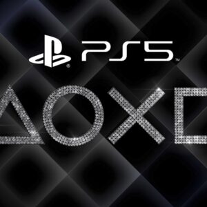 Logo PlayStaition Showcase, czarne tło, na górze logo konsoli z napisem PS5 obok, a pod nim znaczki konsoli: trójkąt, koło, krzyżyk i kwadrat