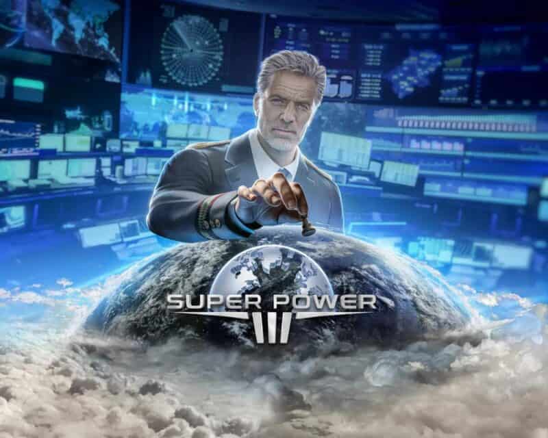 SuperPower 3 obrazek promocyjny, mężczyzna grający w szachy na planecie Ziemia, zapowiedź SuperPower 3