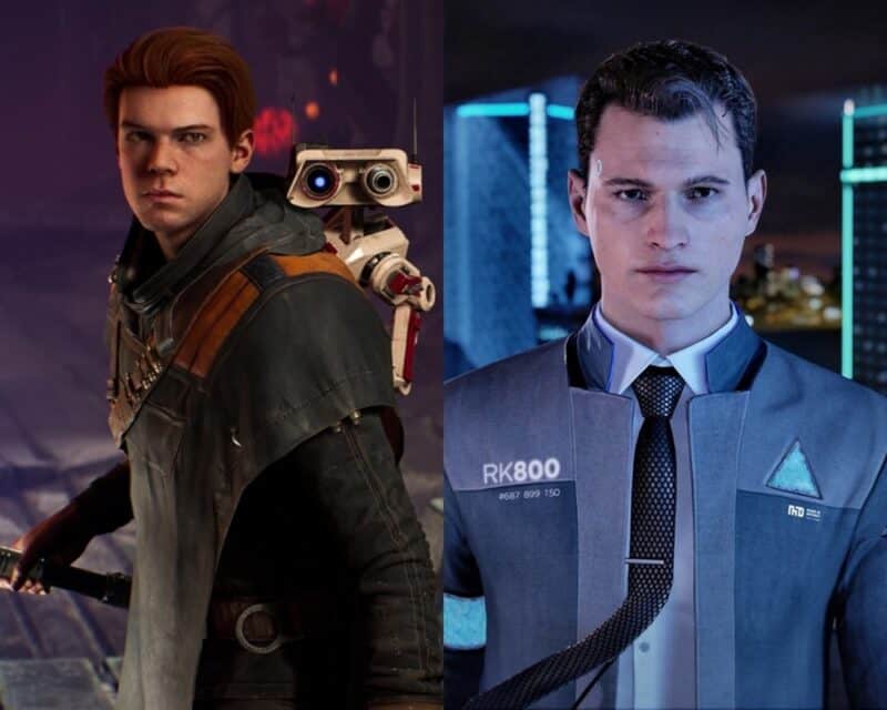 Główni bohaterowie Star Wars Jedi Upadły zakon oraz Detroit Become Human