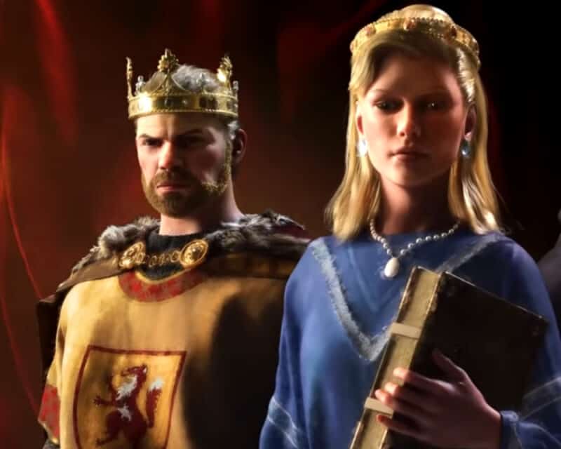 Dyskryminacja w Paradox Interactive - Grafika przedstawia królową oraz króla z gry Crusader Kings 3