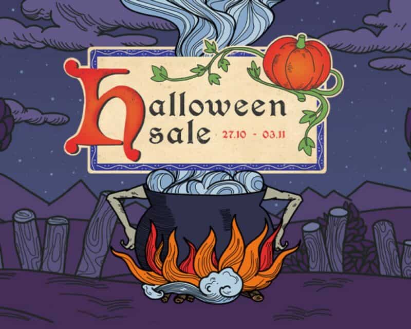 halloweenowa wyprzedaż GOG kociół