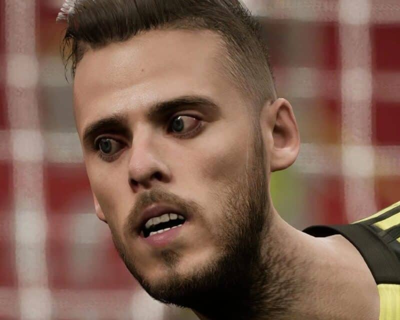 screen z gry eFootball™ 2022, twarz bramkarza, oficjalny komunikat Konami eFootball™ 2022