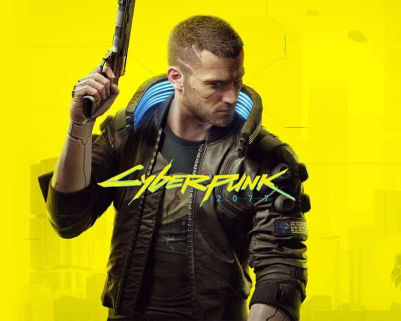 grafika promująca i okładka gry Cyberpunk 2077, prezentująca kanoniczny wygląd V, Cyberpunk 2077 najlepszy RPG nominacja