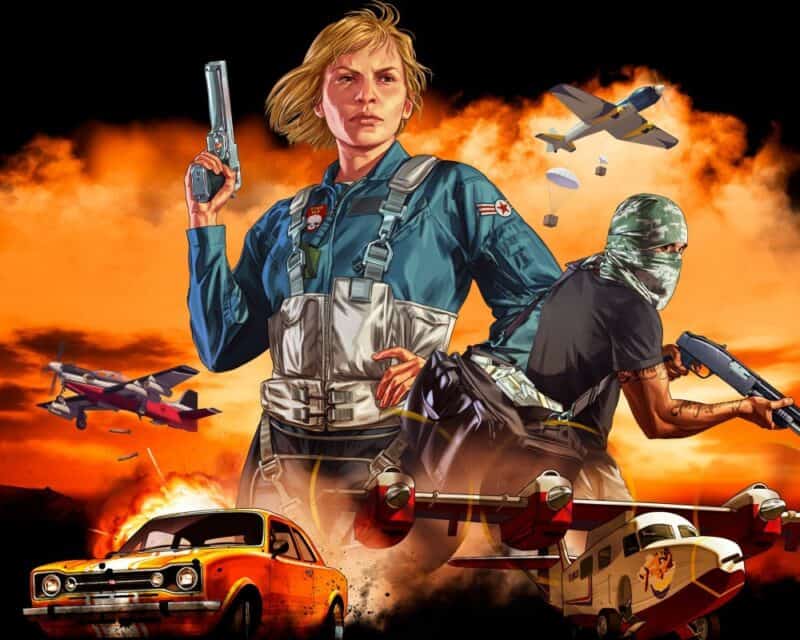 GTA 6 – plotki, problemy z produkcją. Plakat z GTA V - obrazek ilustracyjny
