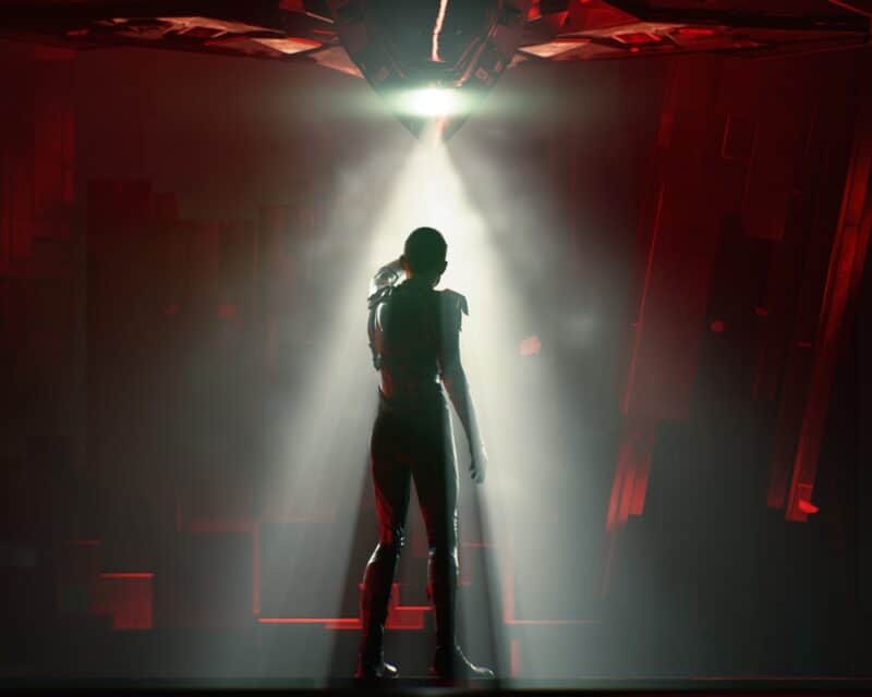 Premiera gry Chorus już dziś - obrazek ilustracyjny, sylwetka na tle światła ze statku