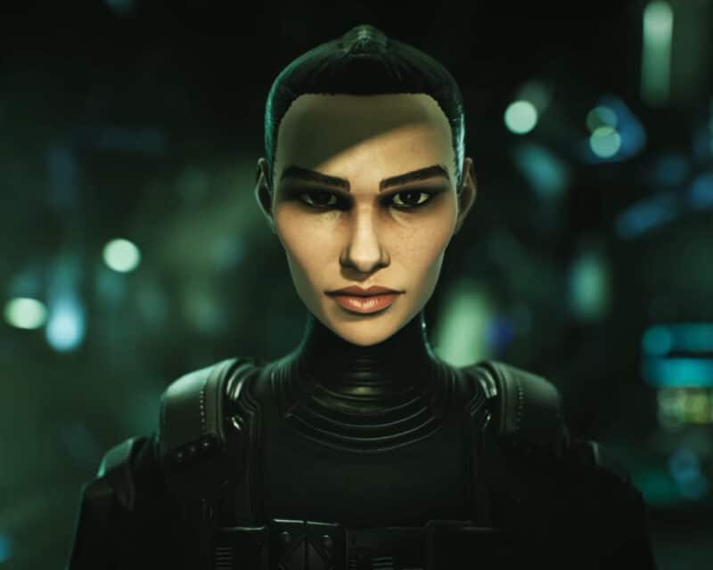 Zapowiedź The Expanse: A Telltale Series – grafika przedstawia znaną z serialu postać Pasiarki Caminy Drummer.