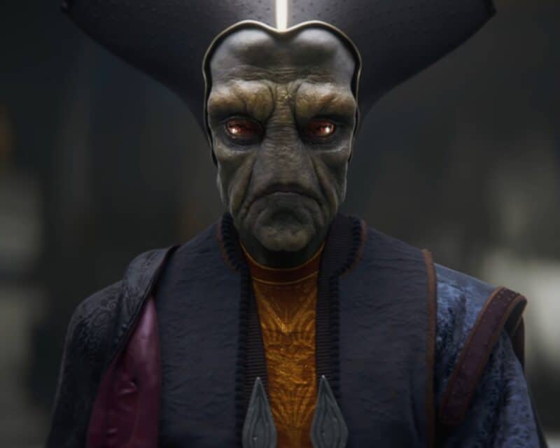 Zwiastun Star Wars Eclipse, screen – zbliżenie na kosmitę