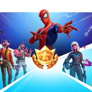 Rozdział 3 Frotnite: Odwrócenie. Grafika przedstawia Spider-Mana oraz inne postacie dostępne w karnecie bojowym nowego sezonu.