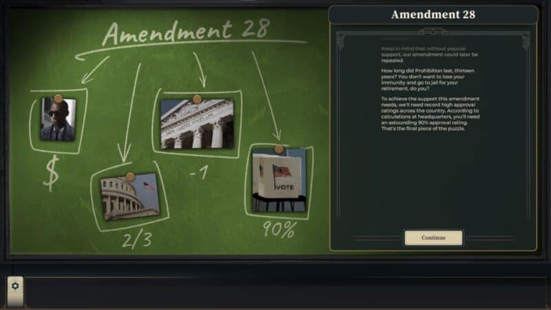 Rozpisany na tablicy plan wprowadzenia 28 Poprawki do Konsytucji USA