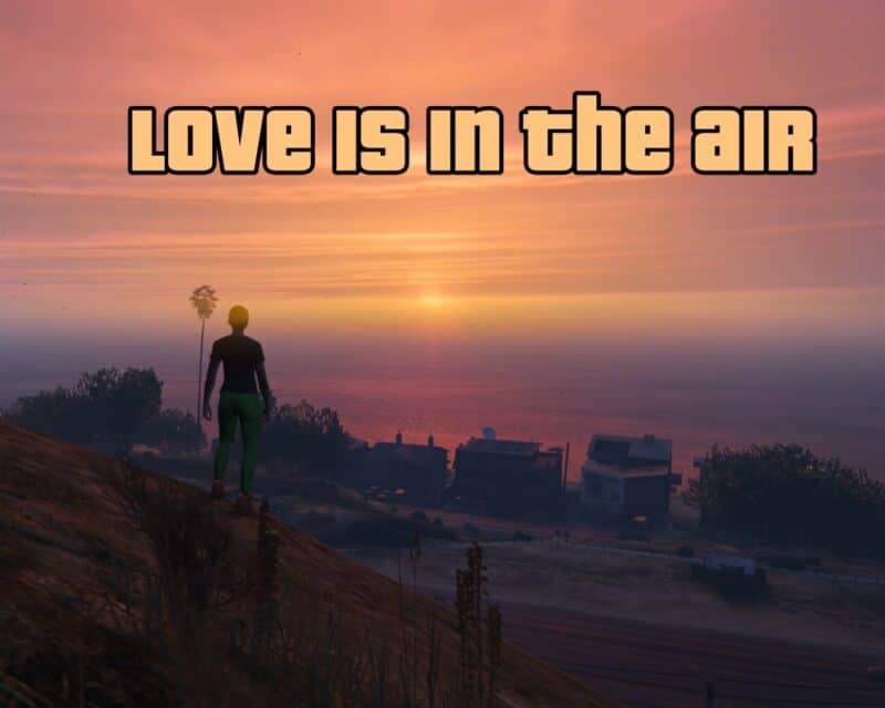 Walentynki w GTA Online – screen z gry, zachód słońca