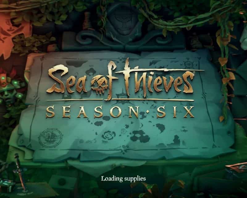 Sea of Thieves sezon 6 – screen z ekranu ładowania z napisem Sea of Thieves Season Six, Rare