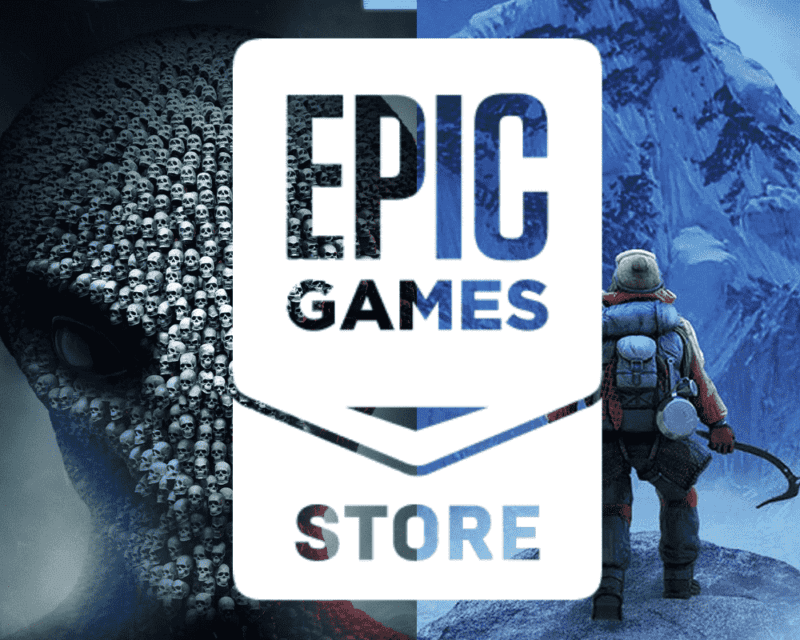 Logo Epic Games Store na tle grafik z XCOM 2 i Insurmountable