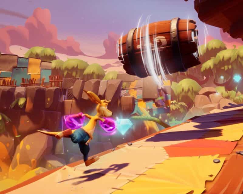 Premiera gry Kangurek Kao odbędzie się jeszcze w maju – screen z gry, kangurek toczy beczkę, obrazek ilustracyjny