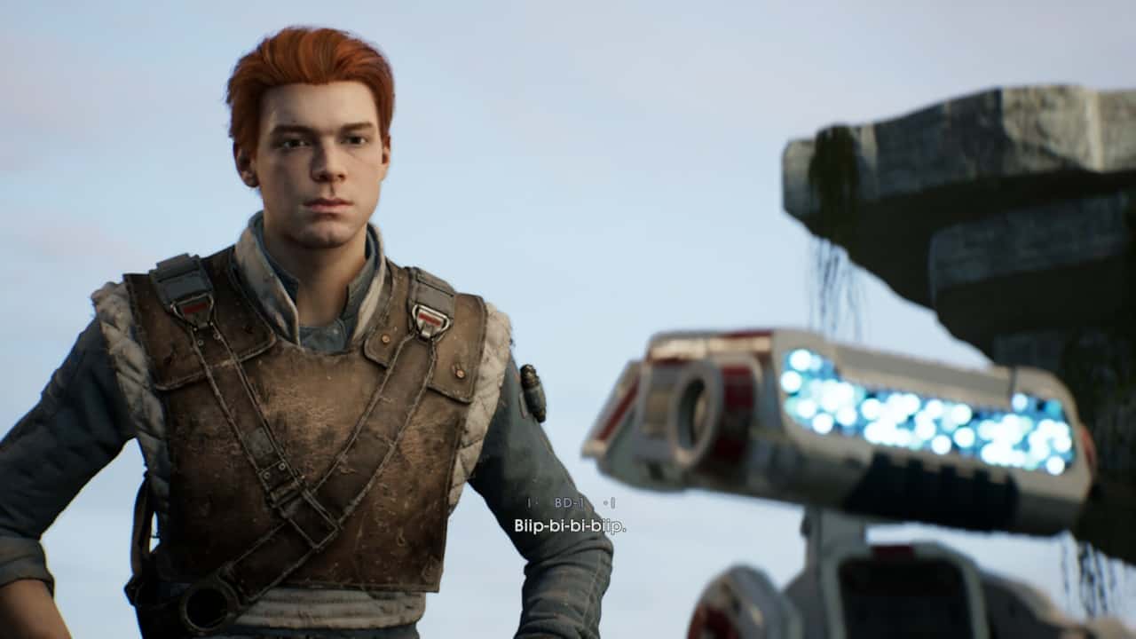 Star Wars Jedi: Fallen Order recenzja – screen z gry, Cal Kestis i robot BD-1