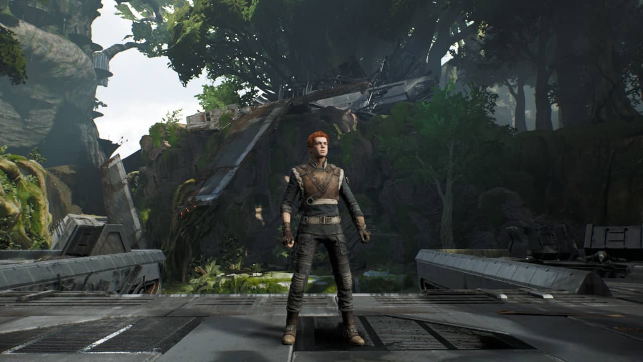 Star Wars Jedi: Fallen Order, recenzja, screen z gry – Cal Kestis na zielonej planecie Wookiech, czyli Kashyyk