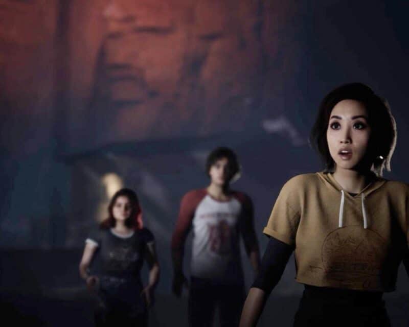 kadr ze zwiastuna gry The Quarry, której scenariusz jest bardzo obszerny