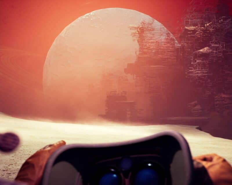 The Invincible – po raz pierwszy opublikowana rozgrywka, screen z gry, futurystyczny krajobraz